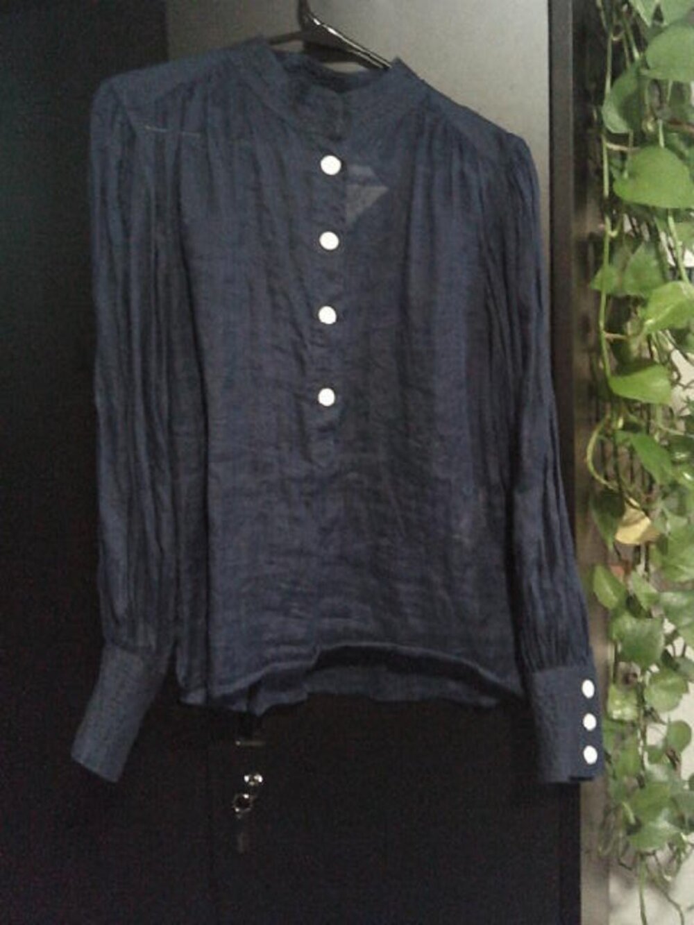Blue Linen Blouse
